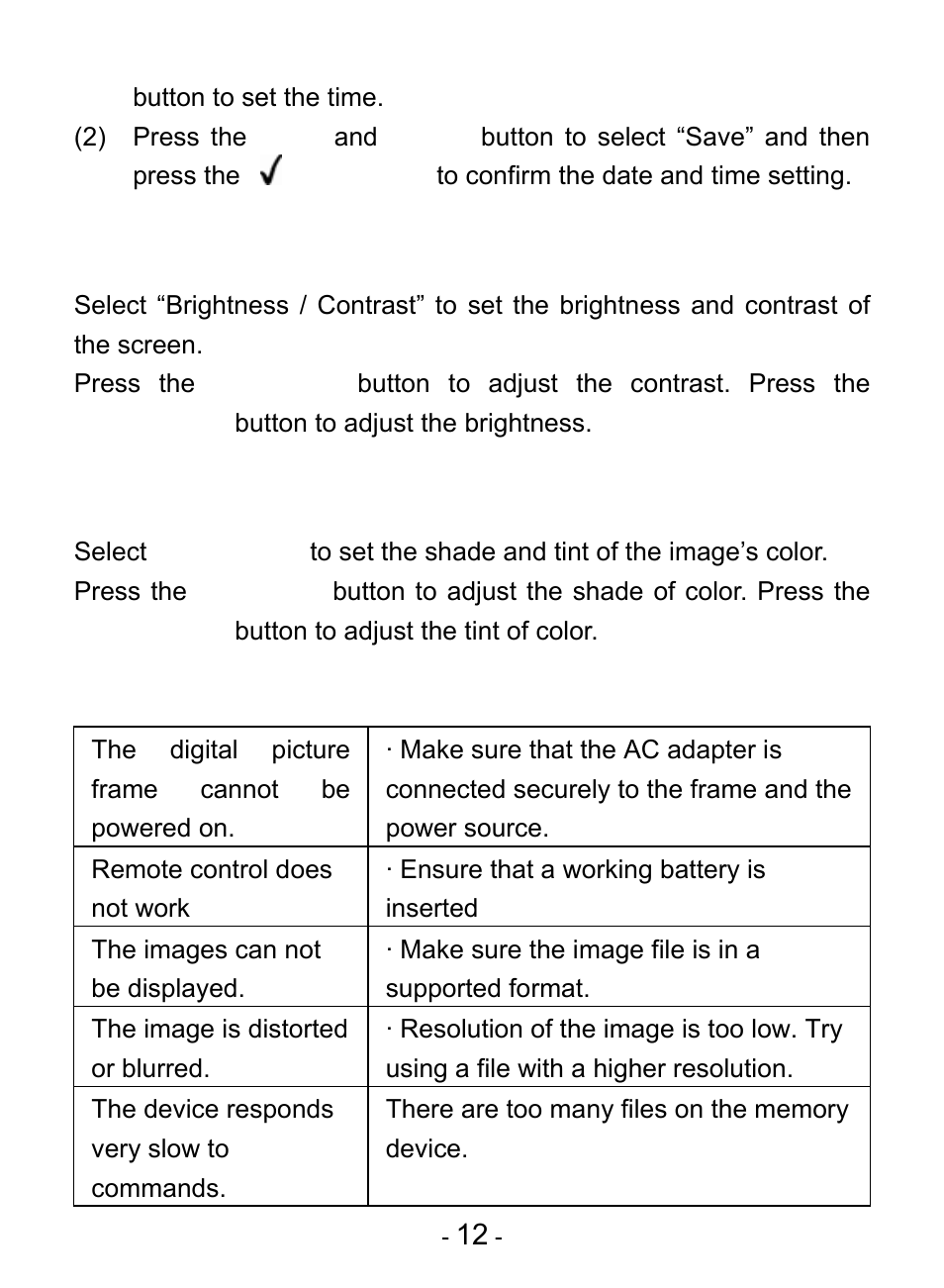 11 troubleshooting, Troubleshooting | Digiframe DF-F7009b User Manual | Page 14 / 15