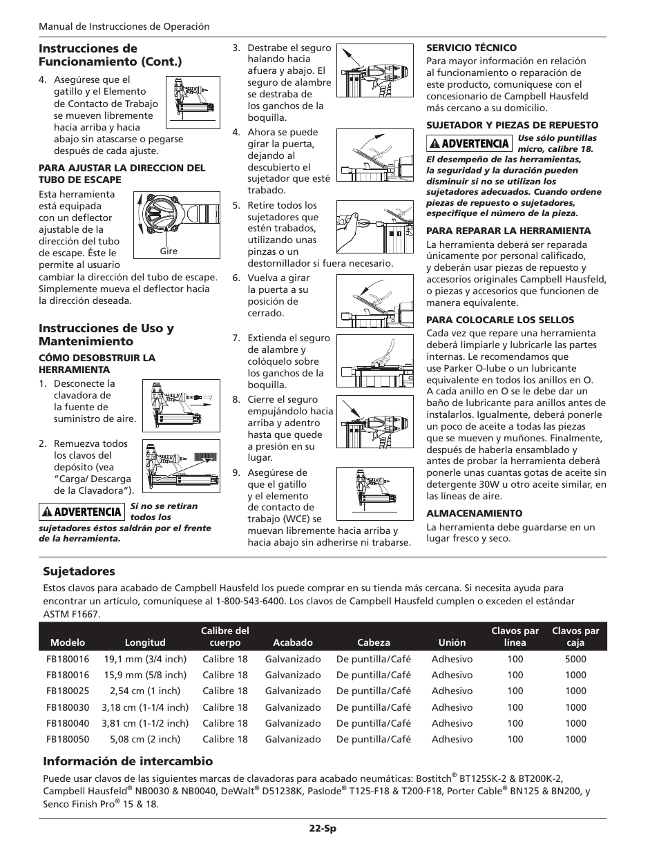 Campbell Hausfeld CHN10210 User Manual | Page 22 / 24