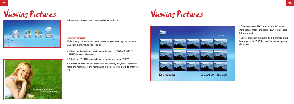 Viewing pictures | Digiframe DF-F1050s User Manual | Page 12 / 30