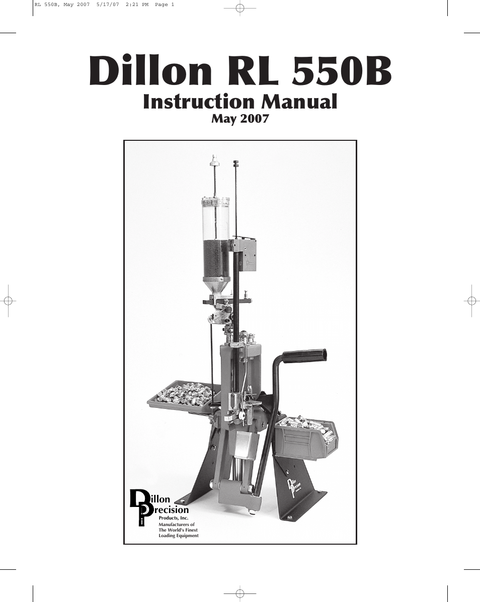 Dillon Precision RL 550B User Manual | 20 pages