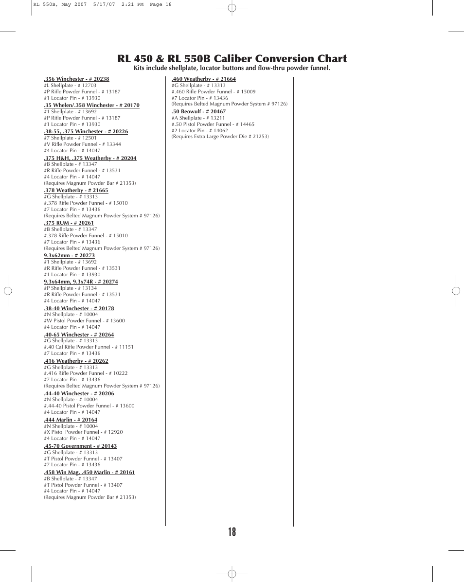 Dillon Precision RL 550B User Manual | Page 18 / 20