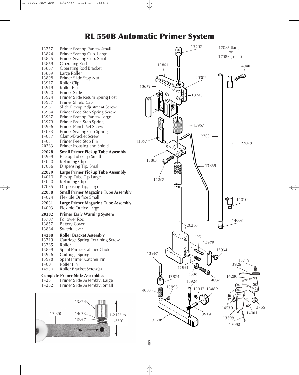 Rl 550b automatic primer system | Dillon Precision RL 550B User Manual | Page 5 / 20