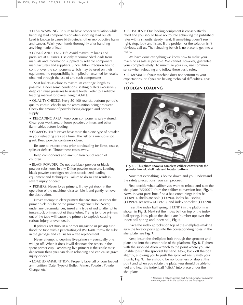 Dillon Precision RL 550B User Manual | Page 7 / 20