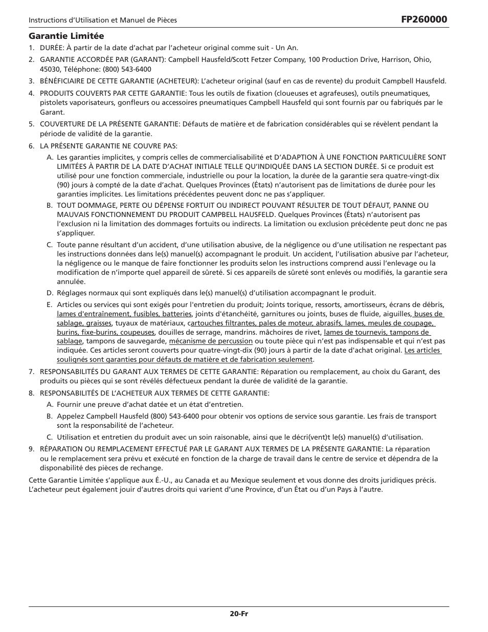 Campbell Hausfeld IN632700AV User Manual | Page 20 / 32