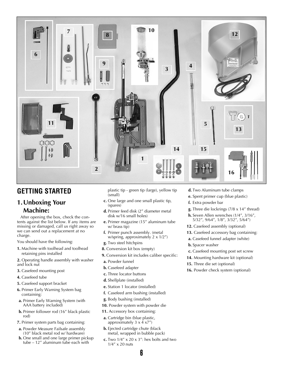 Getting started, Unboxing your machine | Dillon Precision XL 650 User Manual | Page 5 / 59