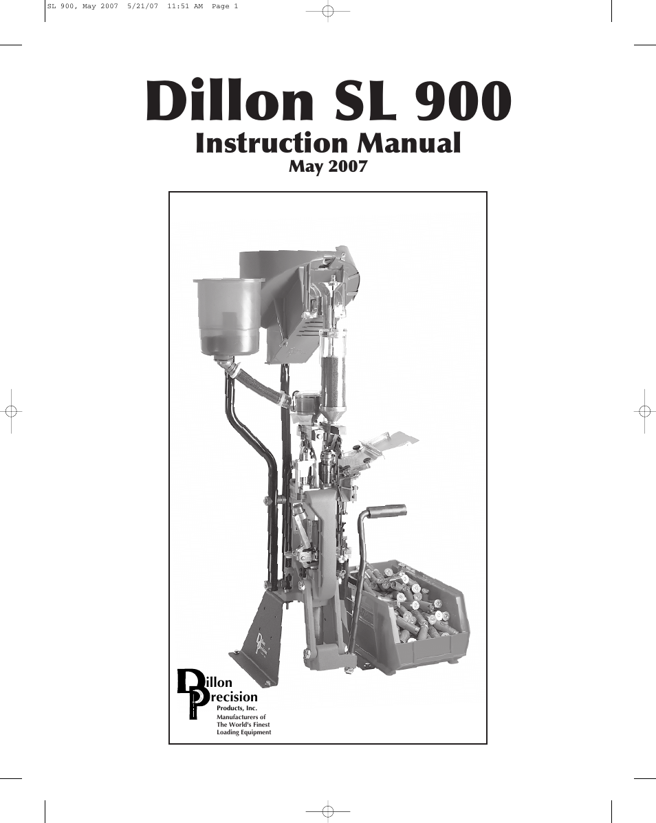 Dillon Precision SL 900 User Manual | 50 pages