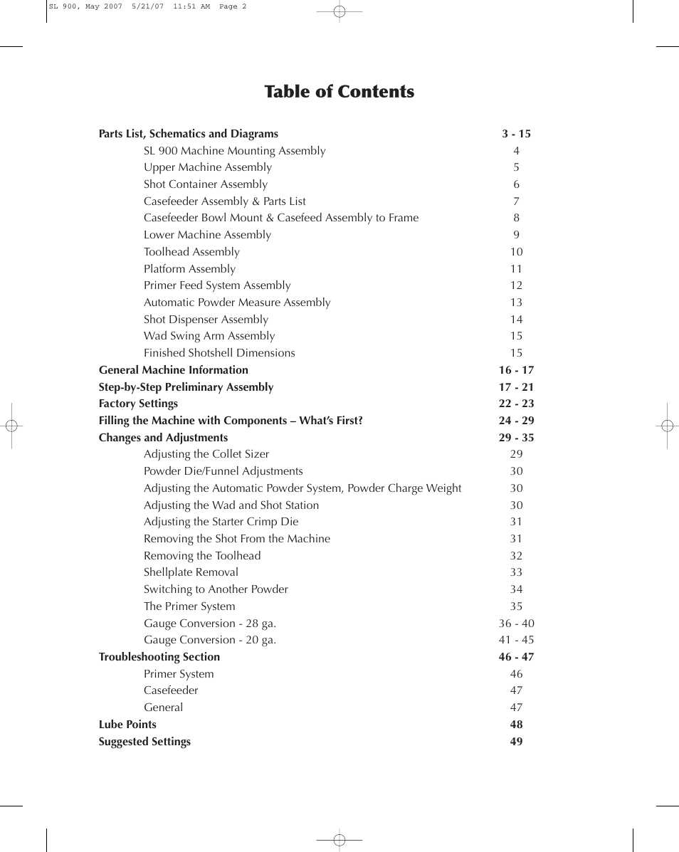 Dillon Precision SL 900 User Manual | Page 2 / 50