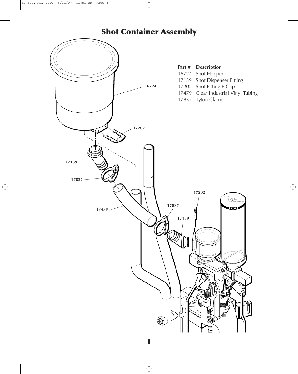 6shot container assembly | Dillon Precision SL 900 User Manual | Page 6 / 50