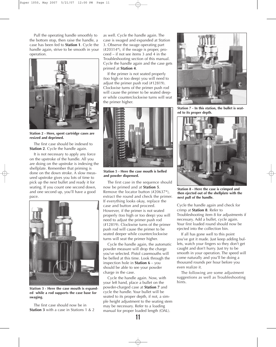 Dillon Precision Super 1050 User Manual | Page 11 / 32