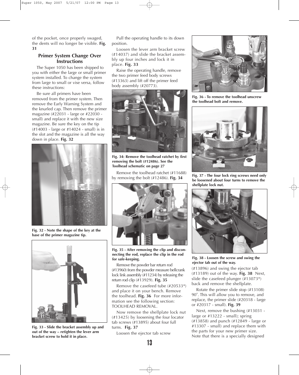 Dillon Precision Super 1050 User Manual | Page 13 / 32