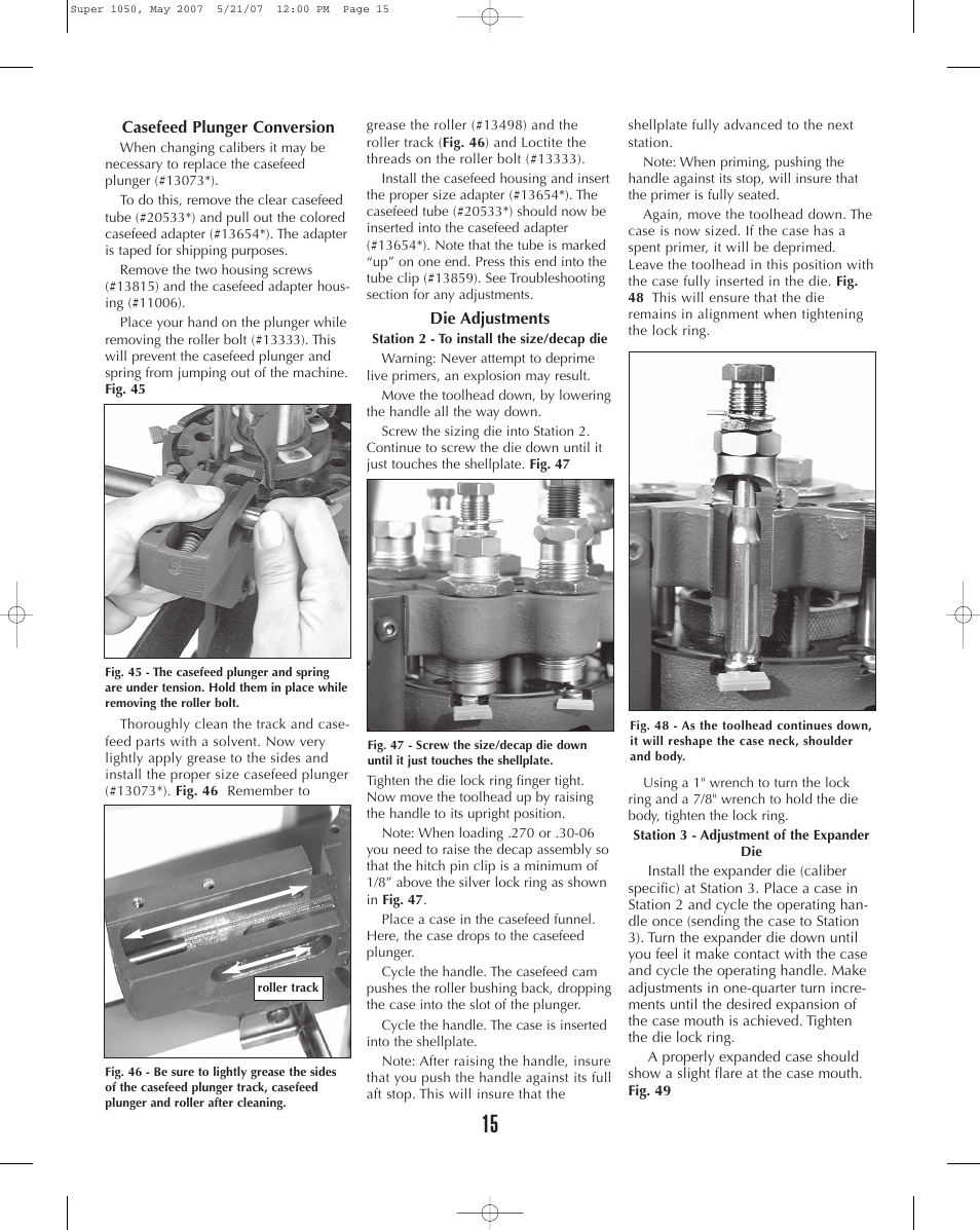 Dillon Precision Super 1050 User Manual | Page 15 / 32