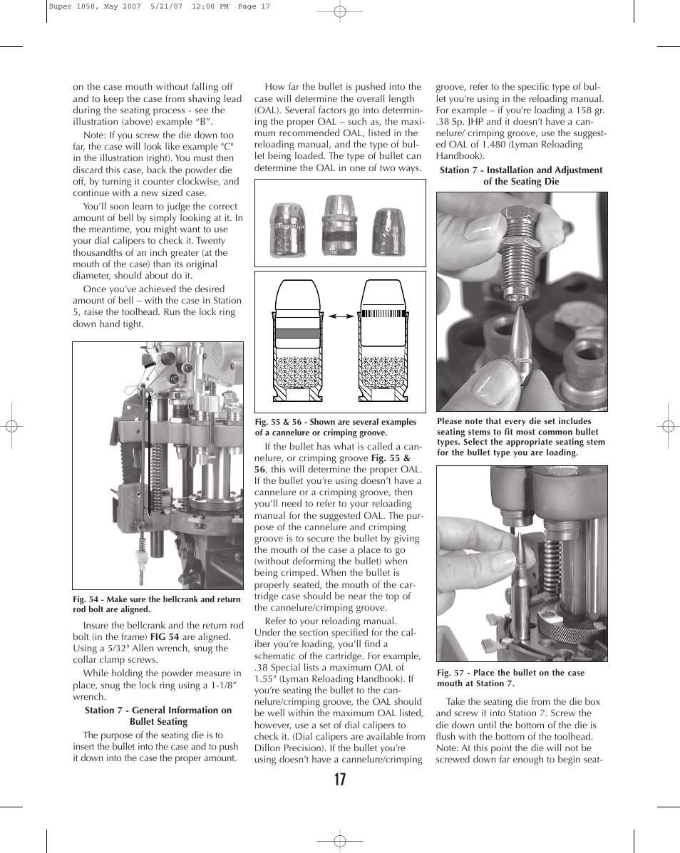 Dillon Precision Super 1050 User Manual | Page 17 / 32