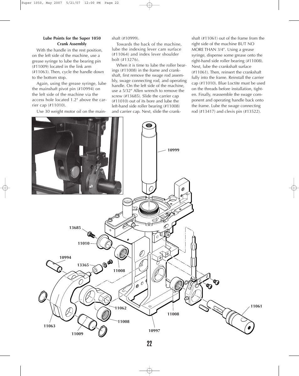 Dillon Precision Super 1050 User Manual | Page 22 / 32