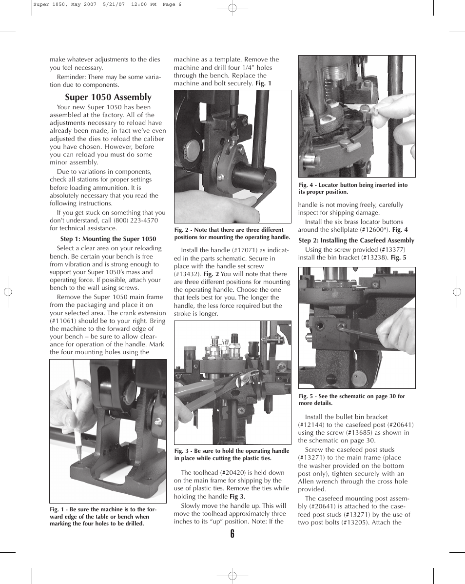 Super 1050 assembly | Dillon Precision Super 1050 User Manual | Page 6 / 32