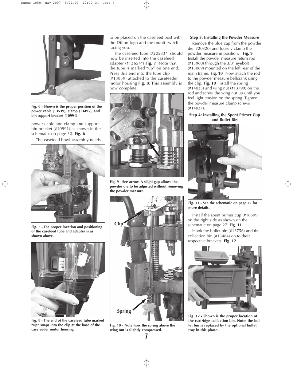 Dillon Precision Super 1050 User Manual | Page 7 / 32