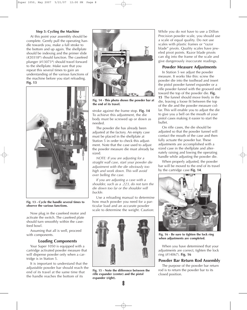 Dillon Precision Super 1050 User Manual | Page 8 / 32