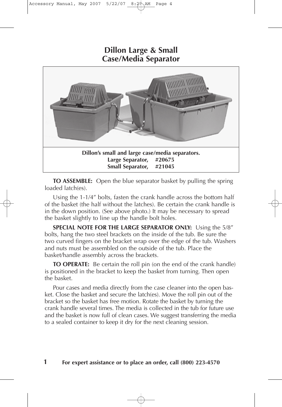 Dillon large & small case/media separator | Dillon Precision Case Preparation Tools User Manual | Page 3 / 15