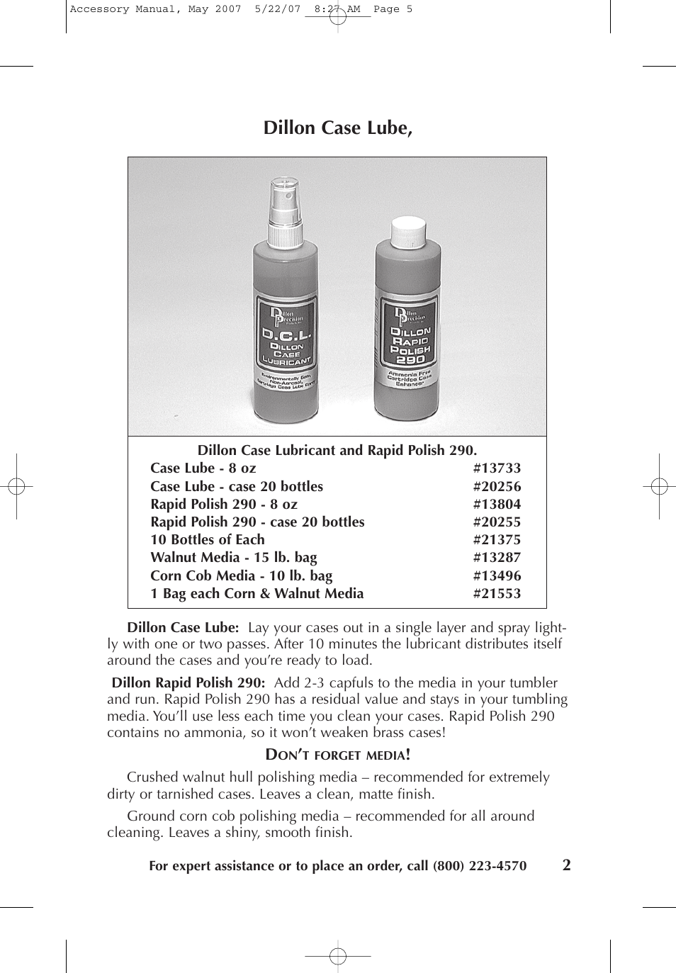 Dillon case lube | Dillon Precision Case Preparation Tools User Manual | Page 4 / 15