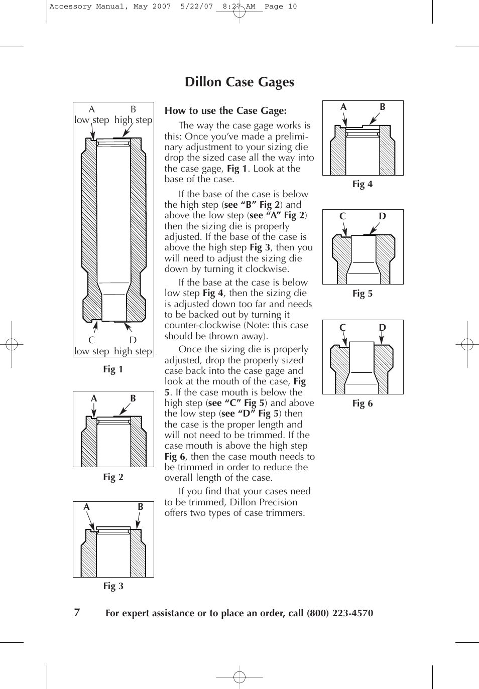 Dillon case gages | Dillon Precision Case Preparation Tools User Manual | Page 9 / 15