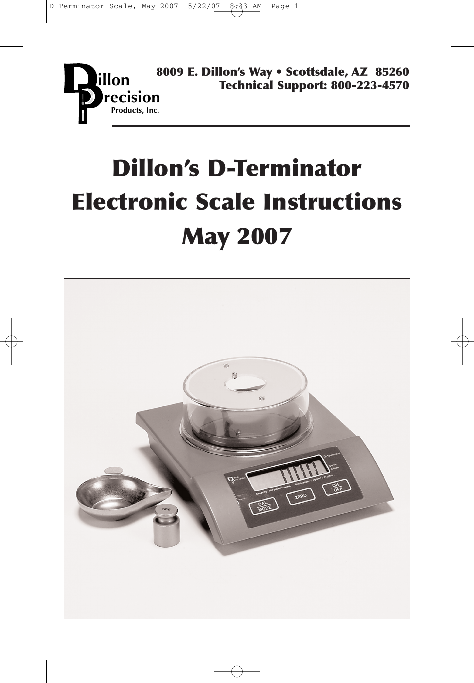 Dillon Precision D-Terminator User Manual | 7 pages