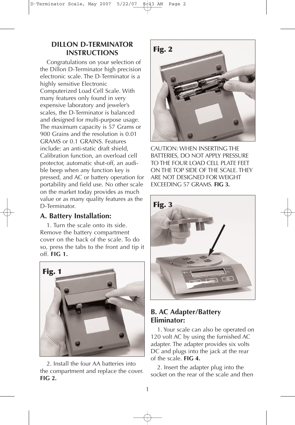 Dillon Precision D-Terminator User Manual | Page 2 / 7