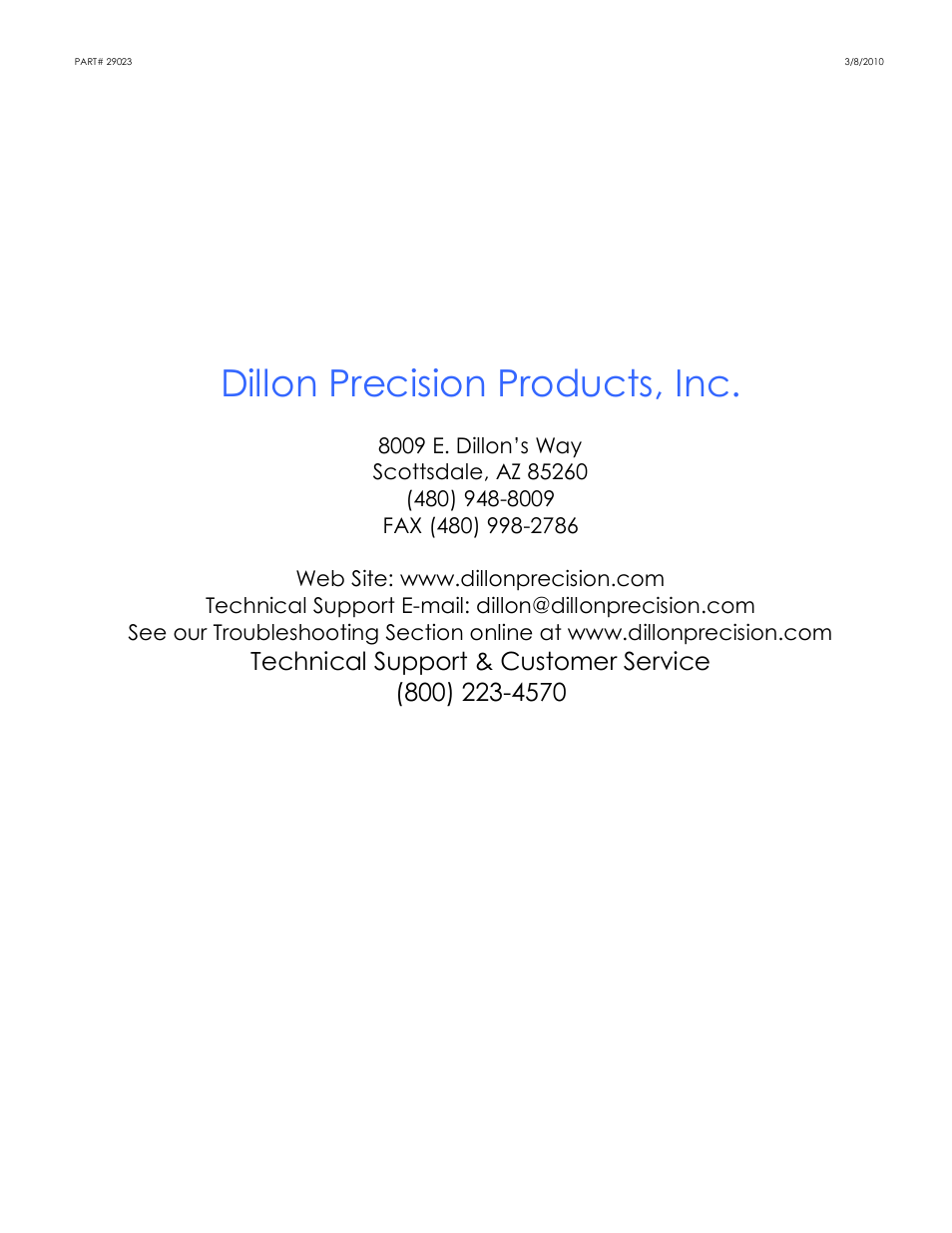 Dillon precision products, inc | Dillon Precision Big-Fifty User Manual | Page 17 / 17