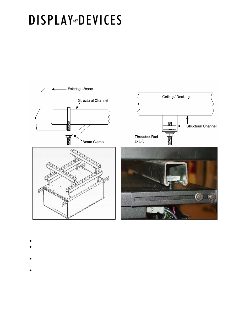 Physical installation top-mounting | Display Devices Lifts up up 35 lbs User Manual | Page 7 / 32