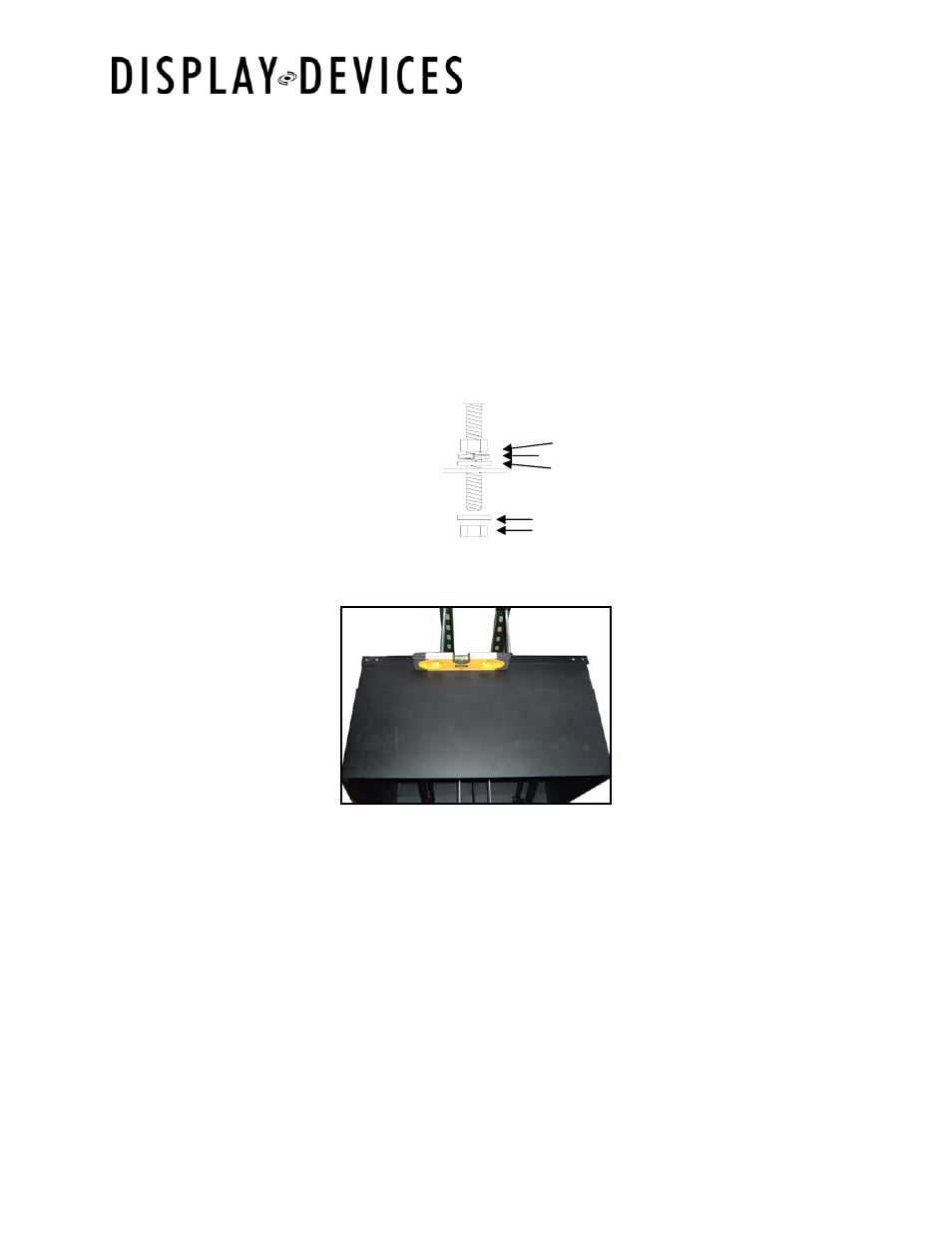 Physical installation top-mounting | Display Devices Lifts up up 35 lbs User Manual | Page 8 / 32