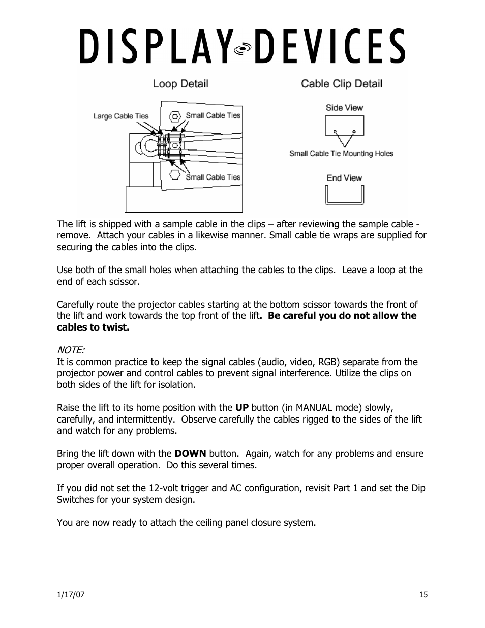 Display Devices Lifts up up 400 lbs User Manual | Page 15 / 33