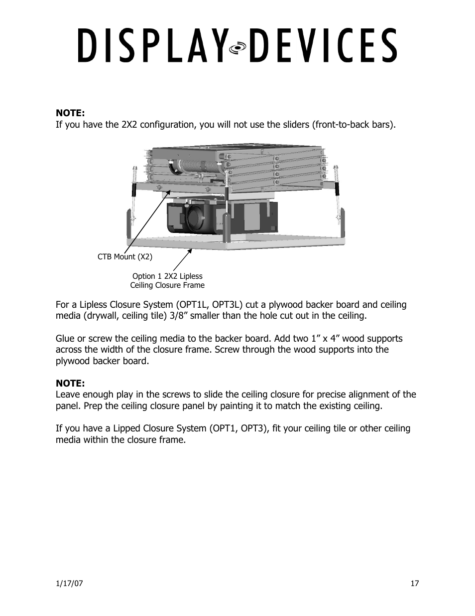 Display Devices Lifts up up 400 lbs User Manual | Page 17 / 33