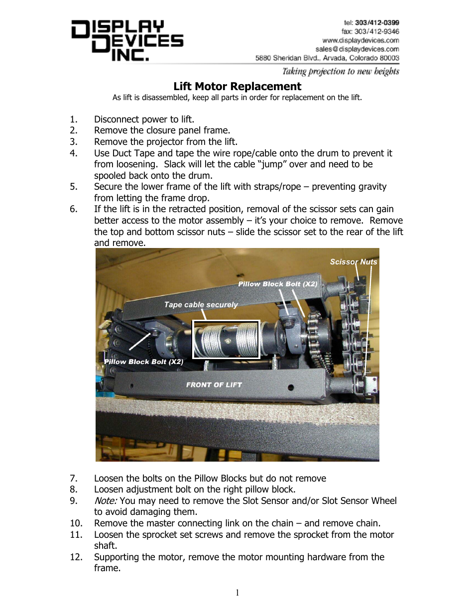 Display Devices Lifts up up 75 lbs User Manual | 2 pages