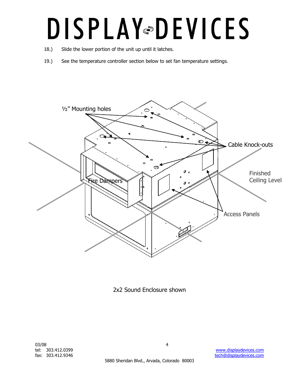 Display Devices SE-B1 Series Projector Sound Enclosure User Manual | Page 4 / 8