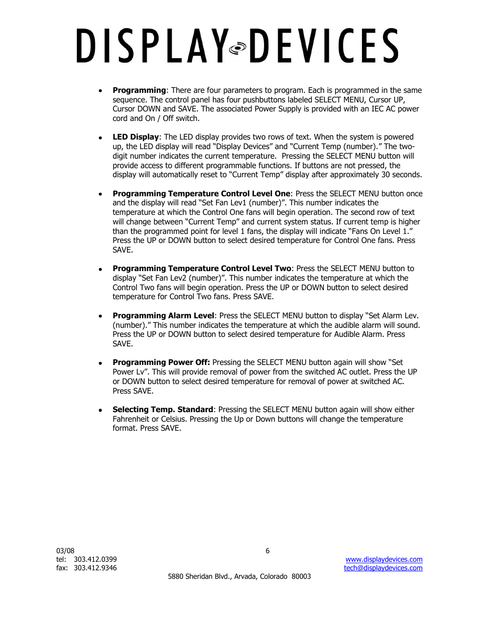 Display Devices SE-B1 Series Projector Sound Enclosure User Manual | Page 6 / 8