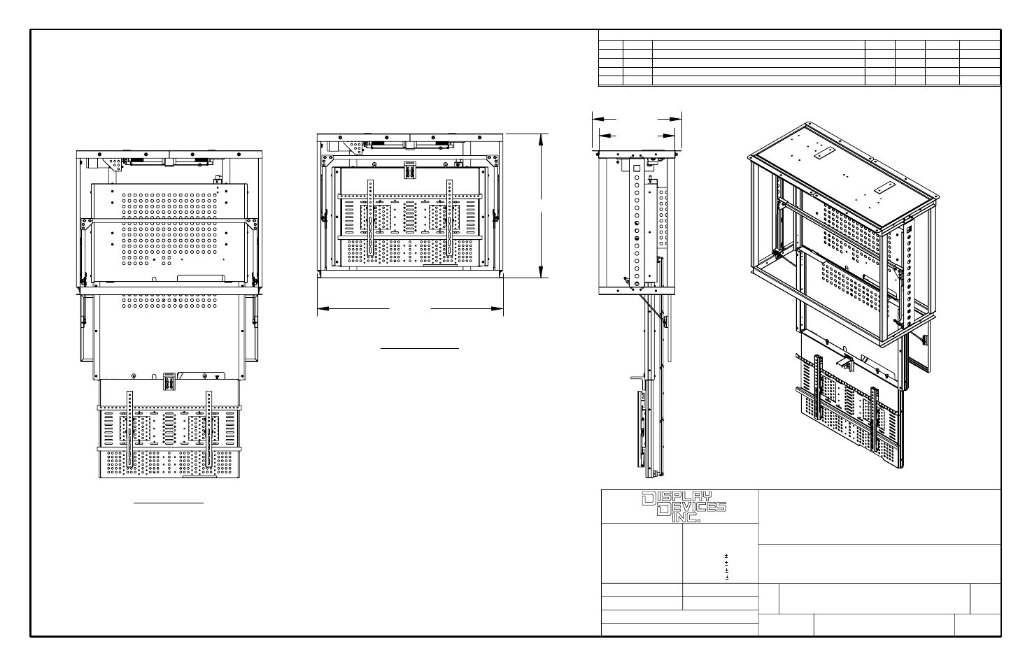 Display devices, inc, Pl3042, Extended retracted | 5880 sheridan blvd, 001 d, 001.slddrw | Display Devices PL-3000 Series Flat Screen Lifts Ceiling User Manual | Page 5 / 6