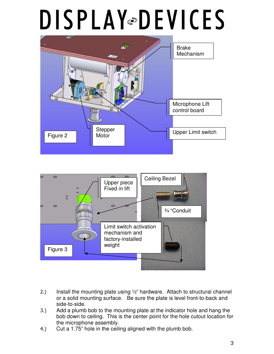 Display Devices ML-2011 Microphone Lifts User Manual | Page 3 / 9