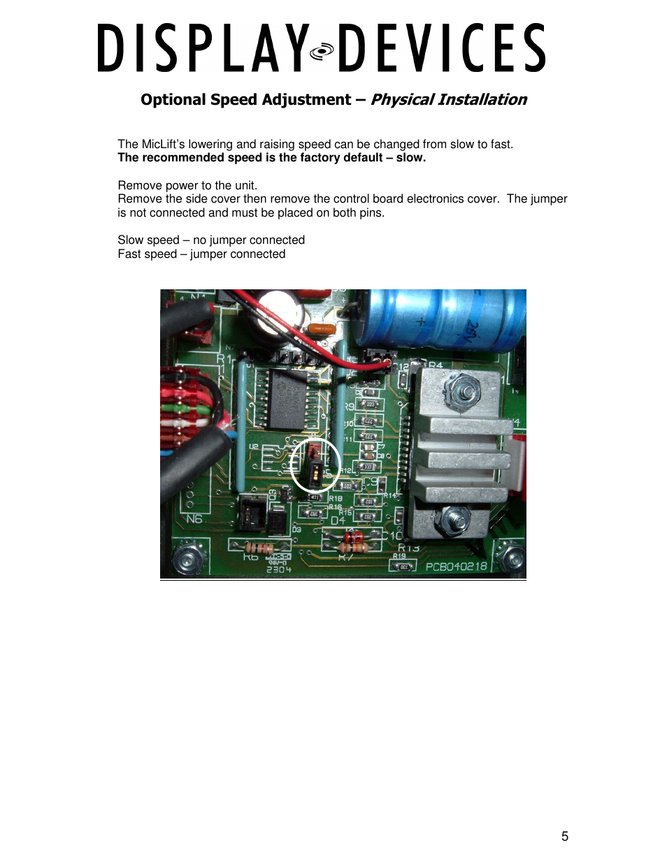 Physical installation | Display Devices ML-2011 Microphone Lifts User Manual | Page 5 / 9