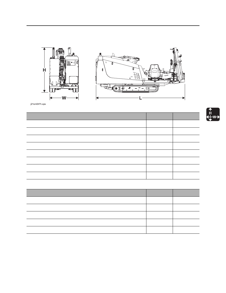 Specifications, Jt922 operator’s manual | Ditch Witch JT922 User Manual | Page 150 / 159