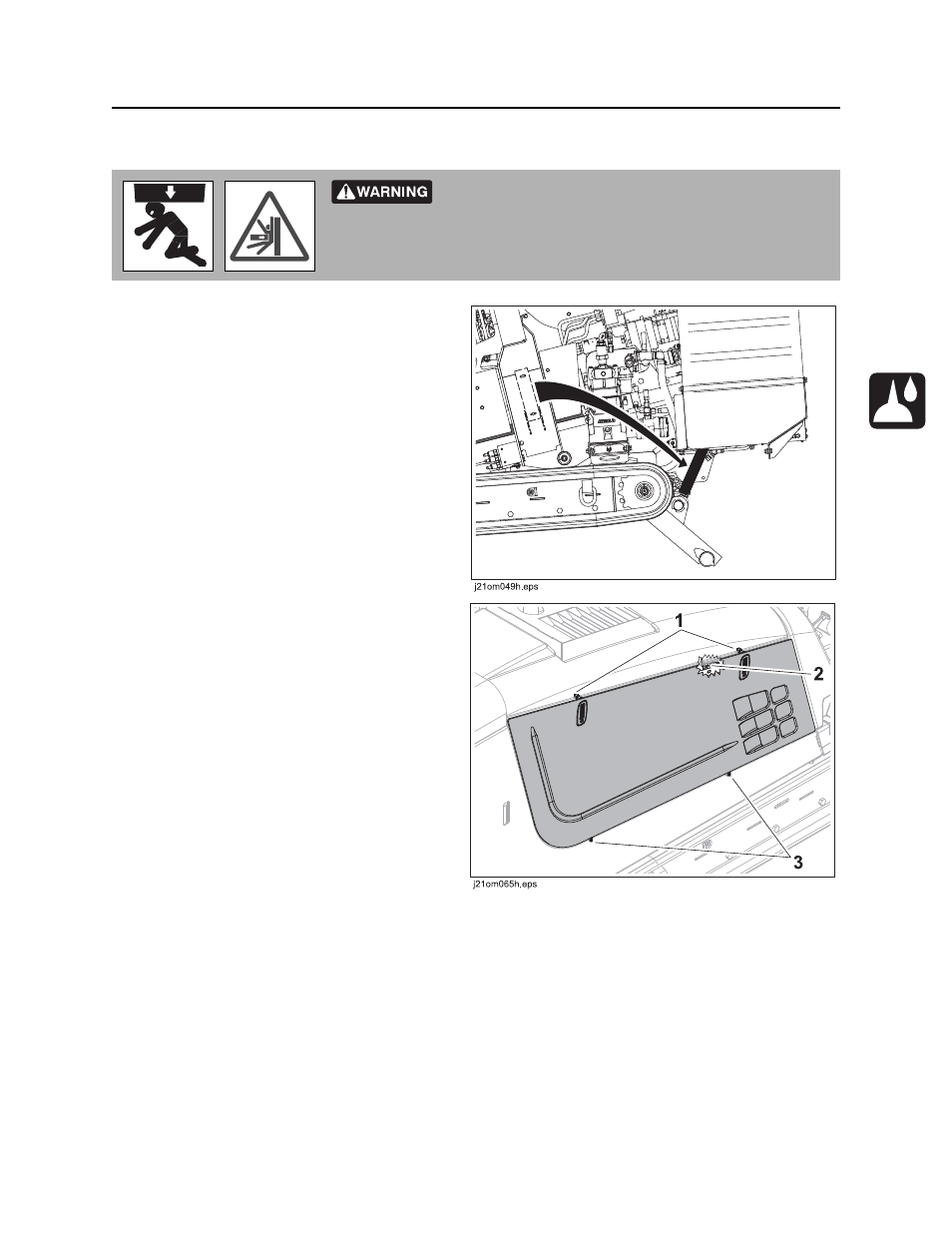 Working under drilling unit, Opening/closing front hood, Jt9 operator’s manual | Ditch Witch JT9 User Manual | Page 128 / 165