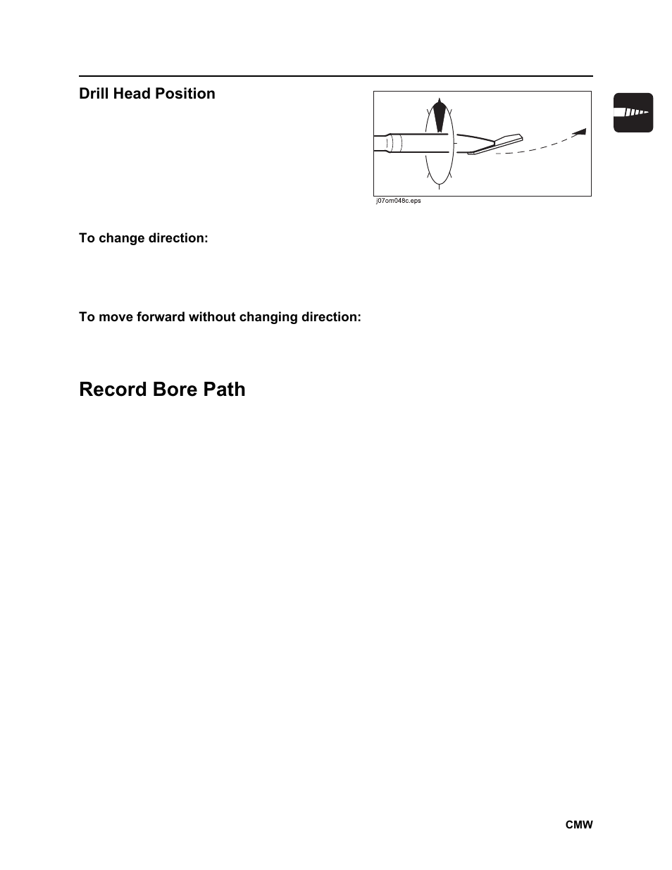 Drill head position, Record bore path | Ditch Witch JT2020 User Manual | Page 106 / 203