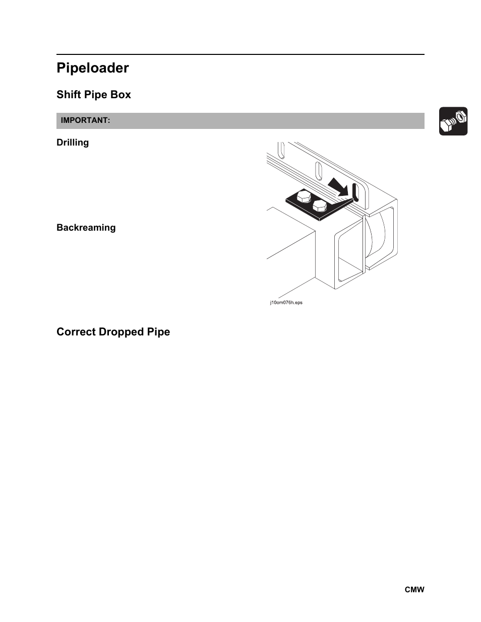 Pipeloader, Shift pipe box, Correct dropped pipe | Ditch Witch JT2020 User Manual | Page 142 / 203