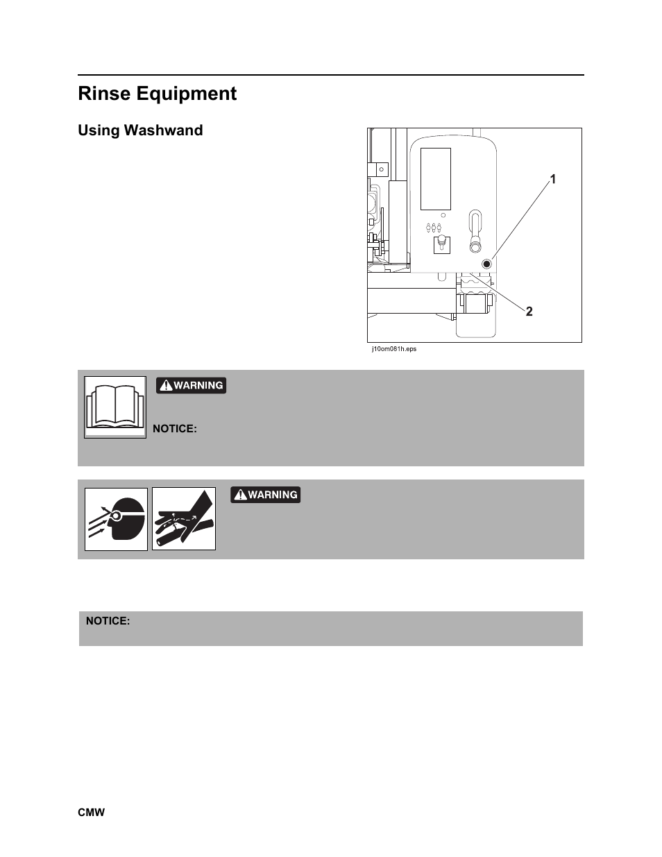 Rinse equipment, Using washwand | Ditch Witch JT2020 User Manual | Page 157 / 203