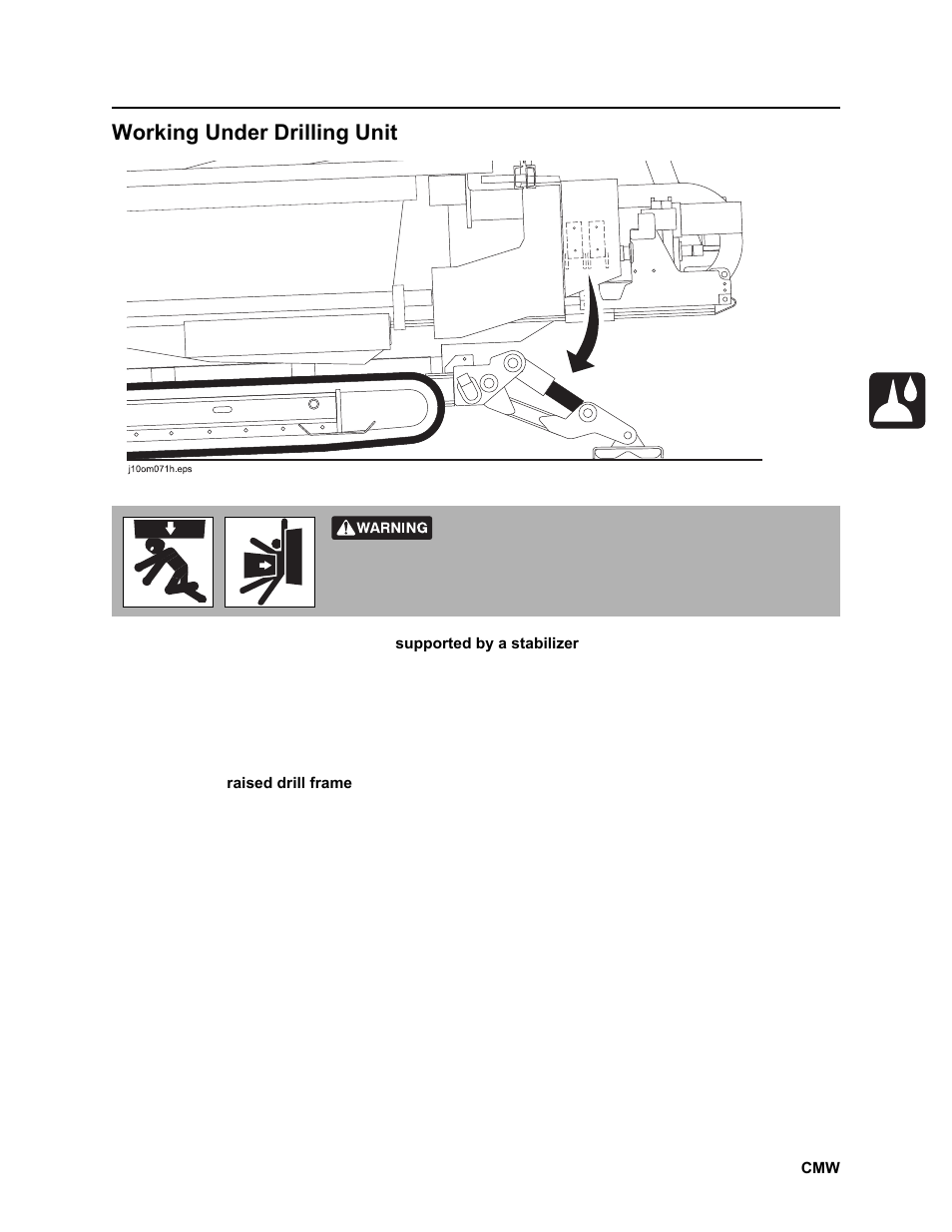 Working under drilling unit | Ditch Witch JT2020 User Manual | Page 162 / 203