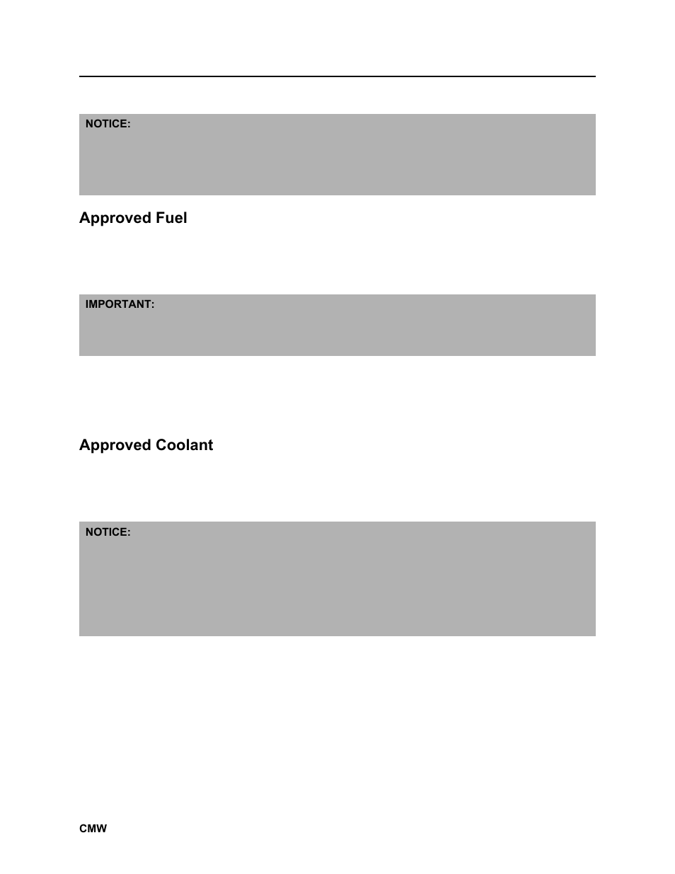 Approved fuel, Approved coolant | Ditch Witch JT2020 User Manual | Page 165 / 203