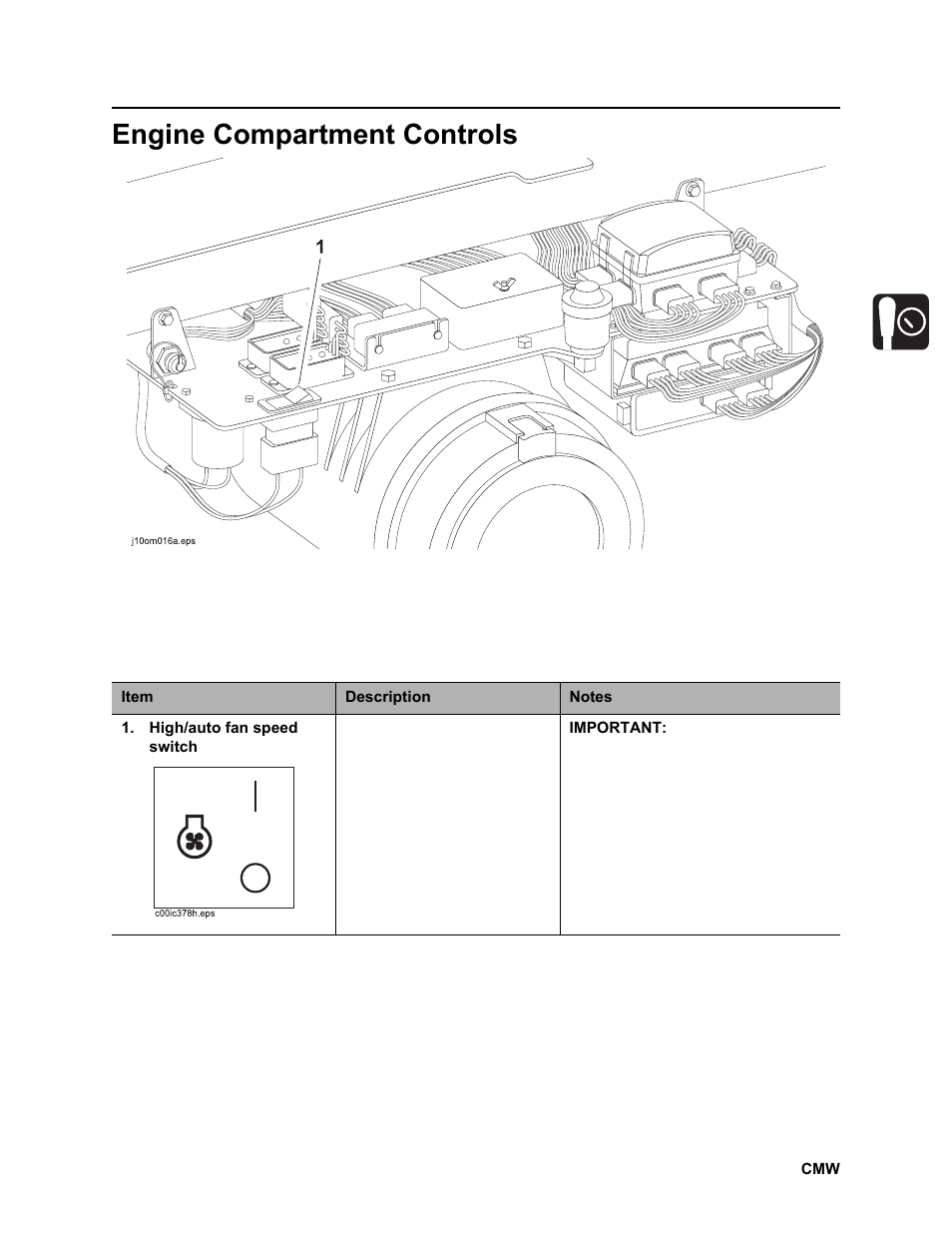 Engine compartment controls | Ditch Witch JT2020 User Manual | Page 50 / 203