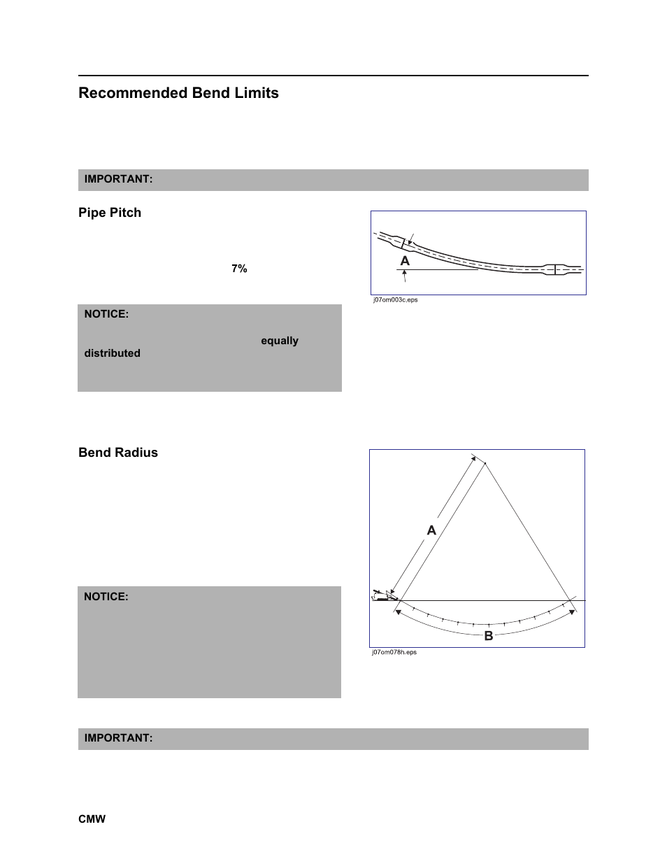 Recommended bend limits | Ditch Witch JT2020 User Manual | Page 73 / 203