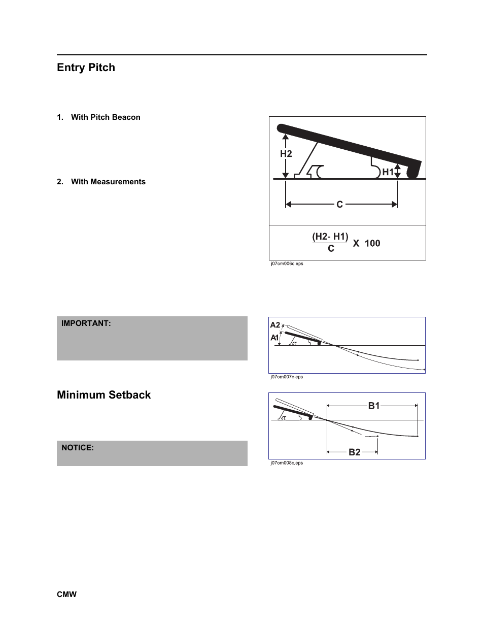 Entry pitch, Minimum setback | Ditch Witch JT2020 User Manual | Page 75 / 203