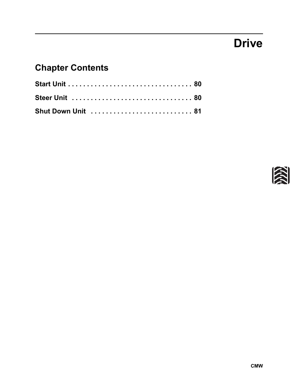 Drive, Chapter contents | Ditch Witch JT2020 User Manual | Page 80 / 203