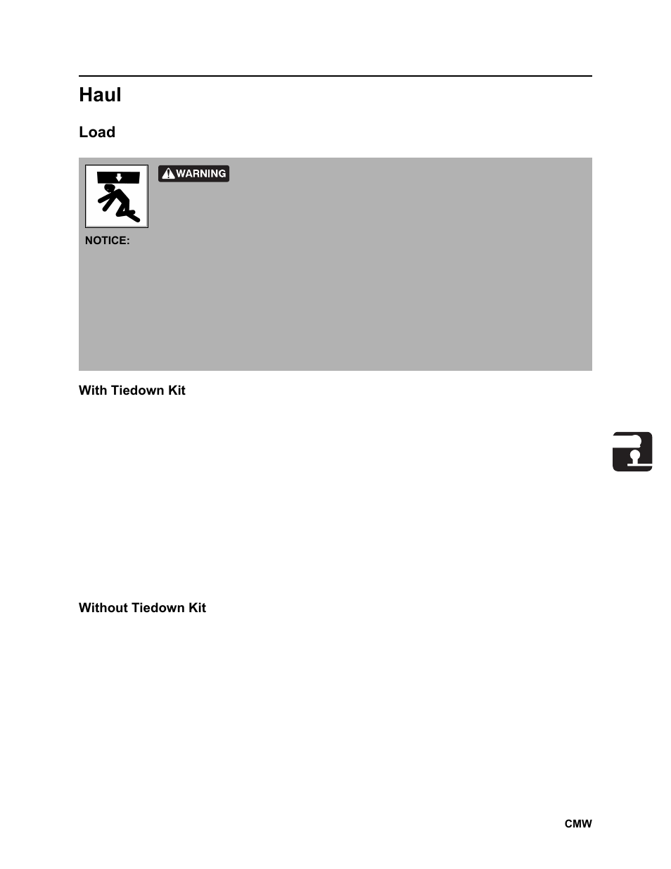 Haul, Load | Ditch Witch JT2020 User Manual | Page 86 / 203