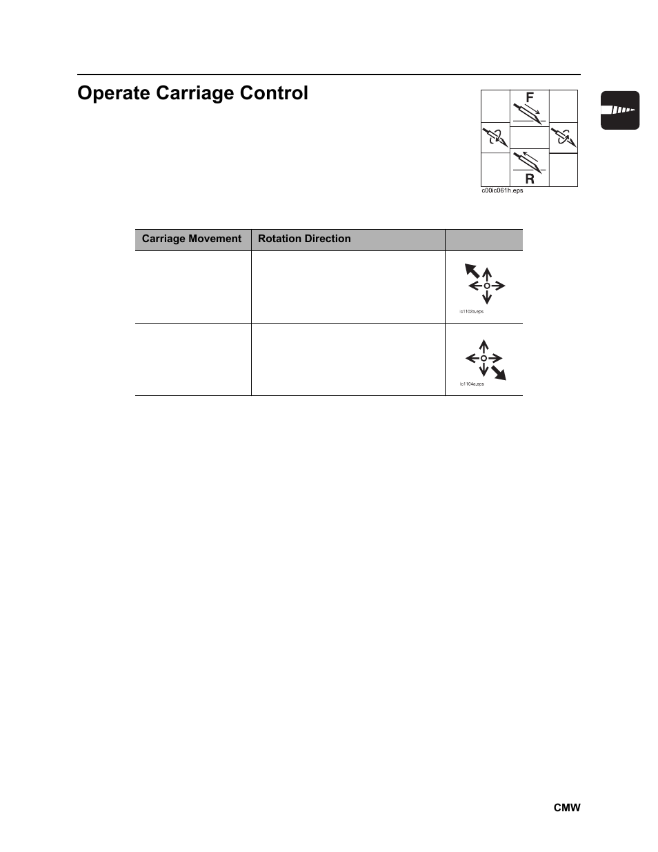 Operate carriage control | Ditch Witch JT2020 User Manual | Page 96 / 203