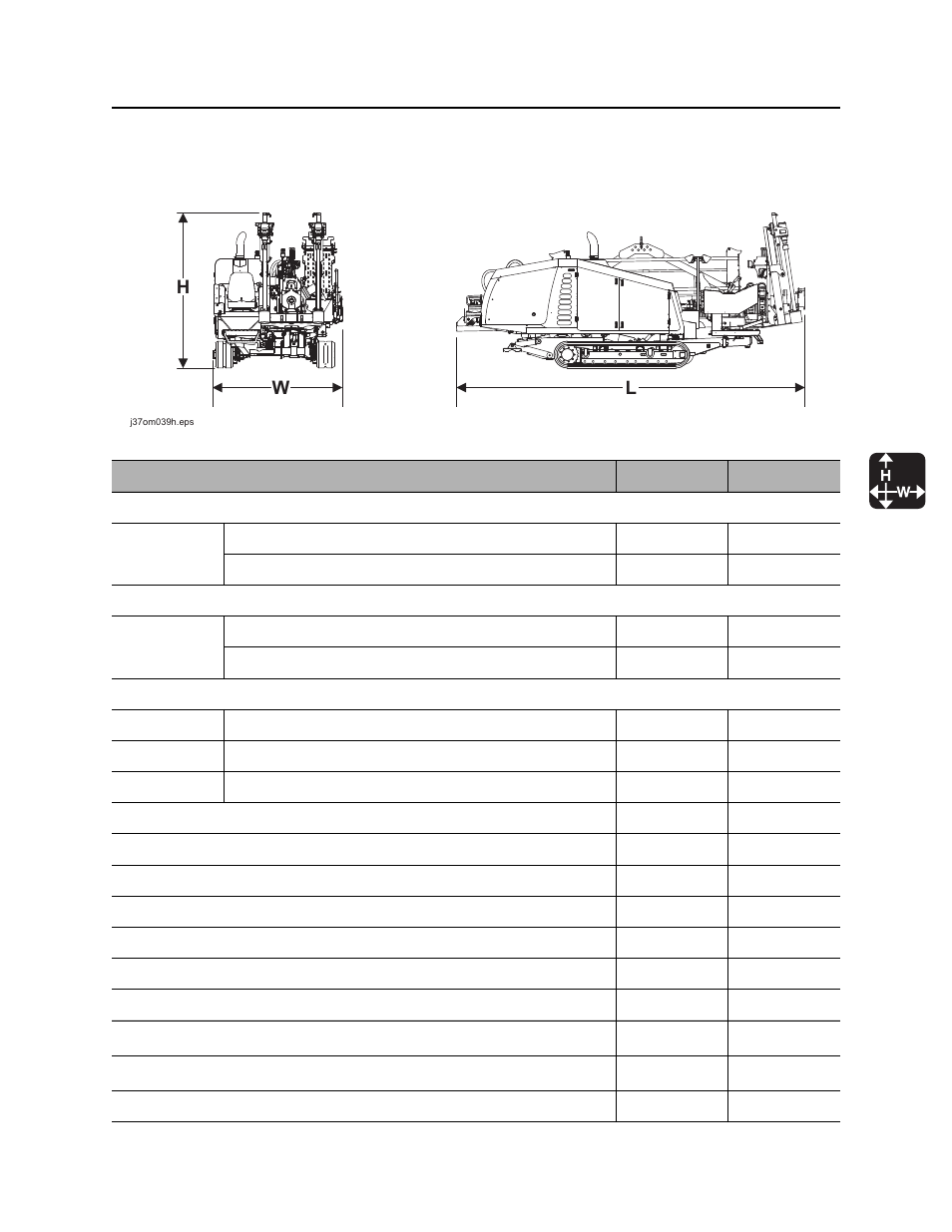 Specifications, Jt25 operator’s manual | Ditch Witch JT25 User Manual | Page 194 / 203